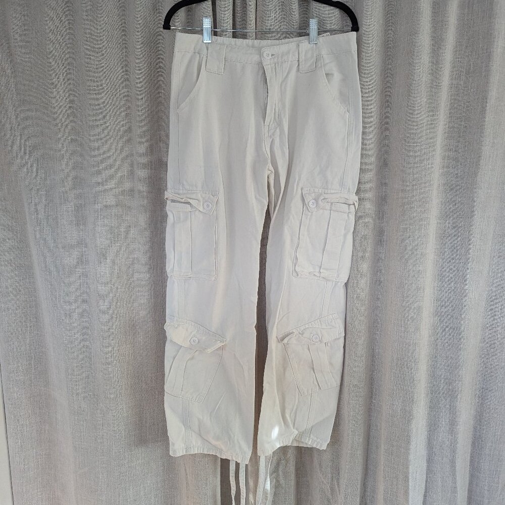 SHEIN White Cargo Pants with Synch Legs